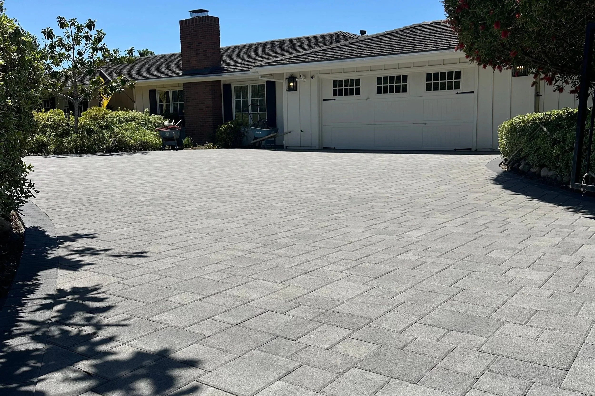 Residential paver driveway installation in San Diego