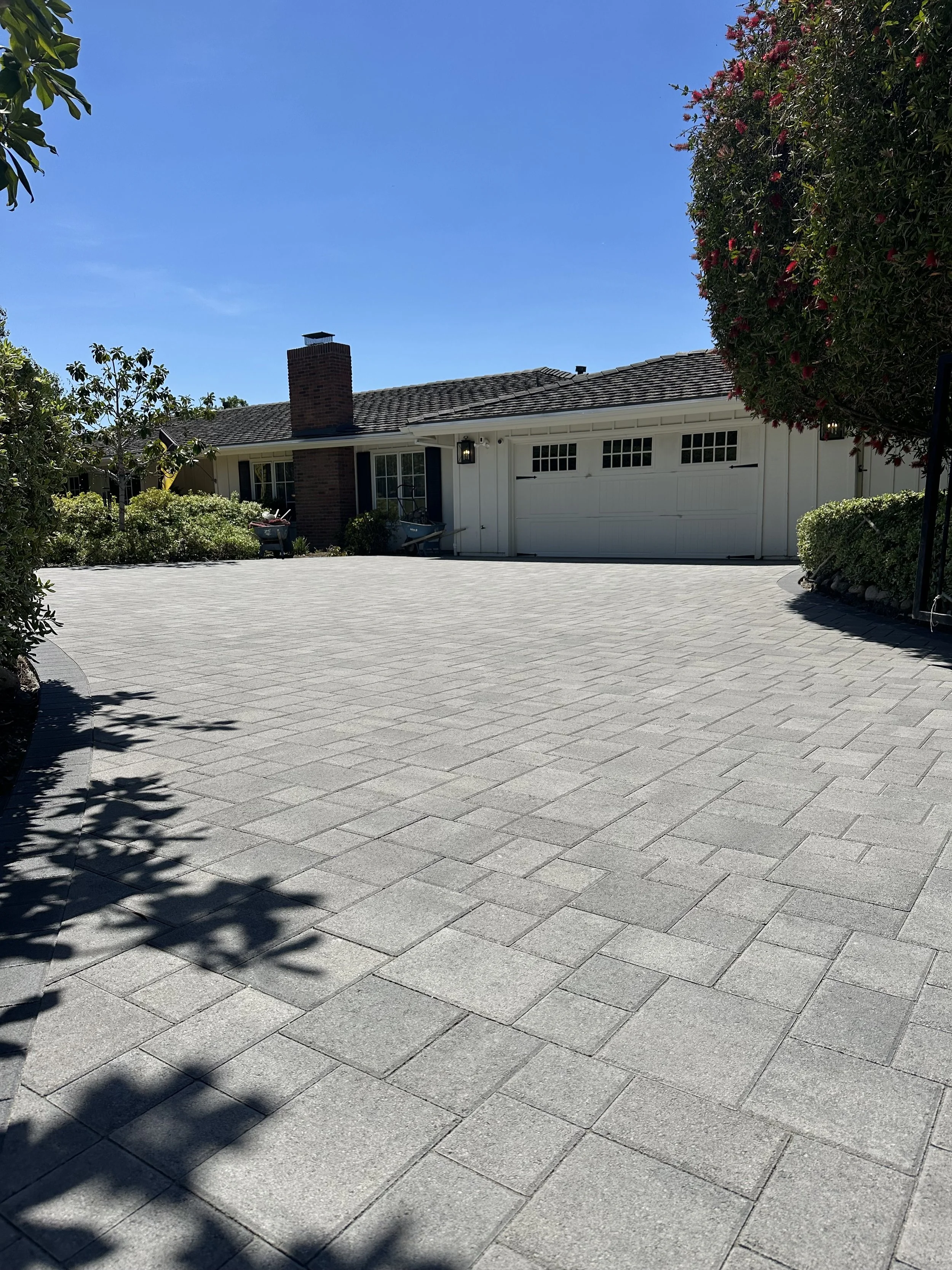 Modern paver driveway upgrade using orco blocks pavers in Rancho Santa Fe, CA