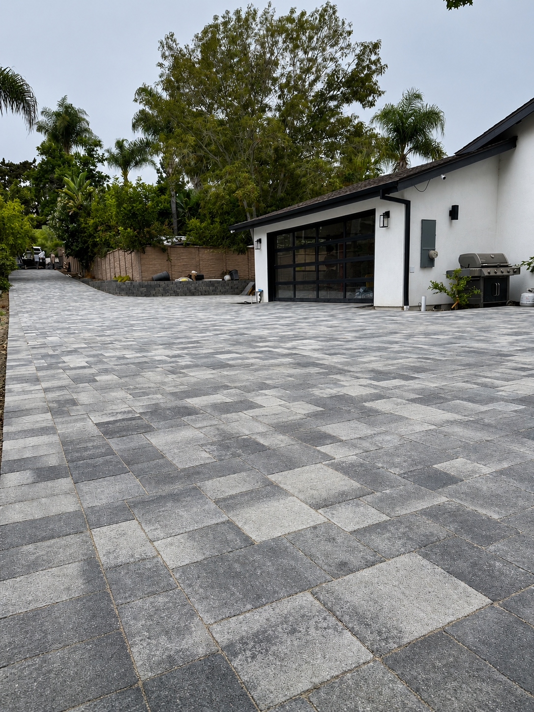 Modern paver driveway upgrade in Rancho Santa Fe