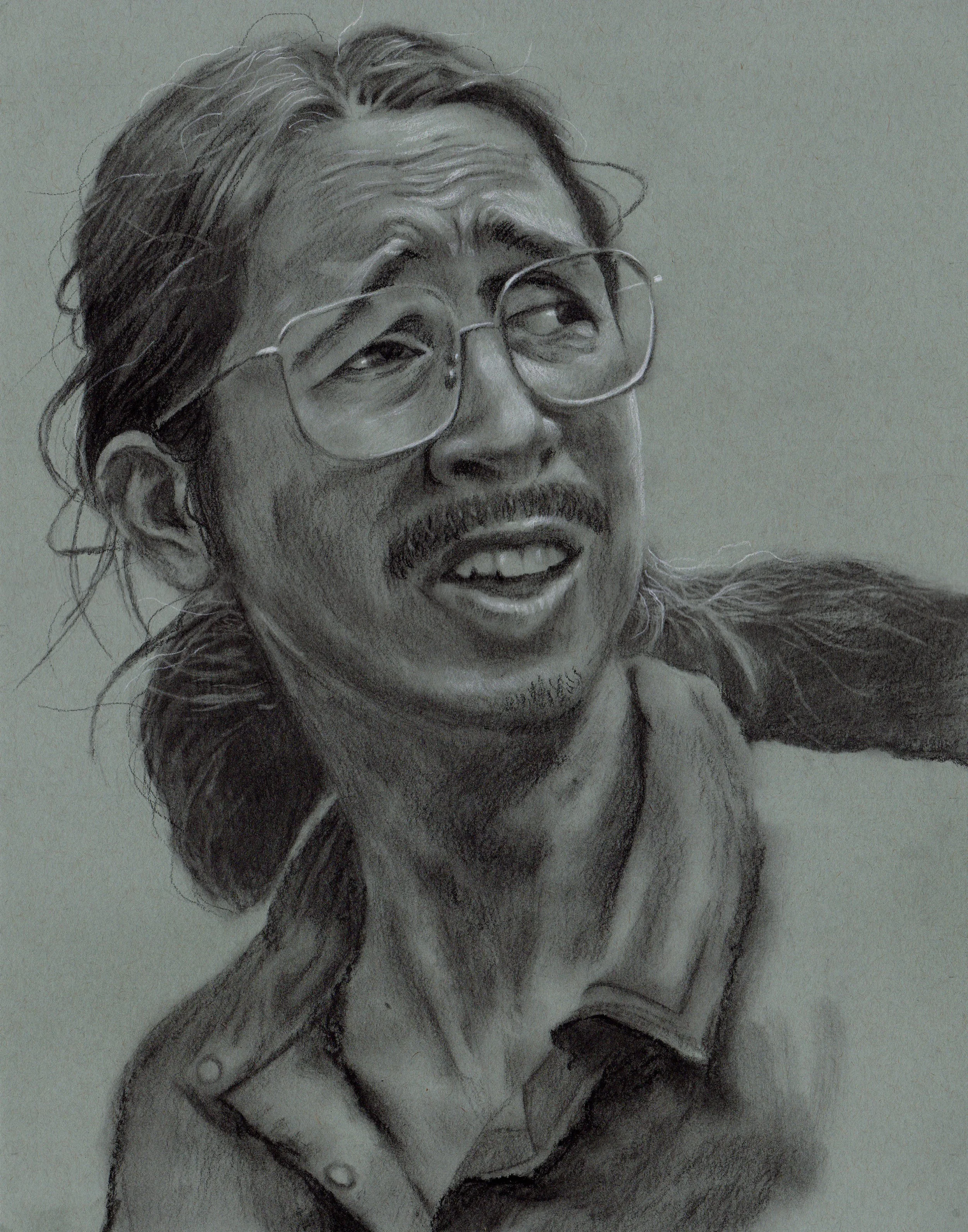 No title - Charcoal and white charcoal on colored paper (11x14)