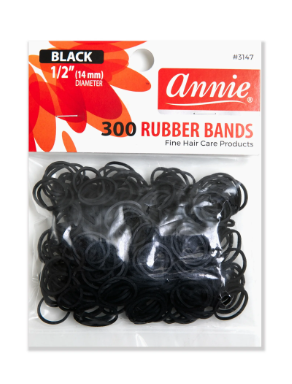 Annie 300pc Rubber Bands - Black