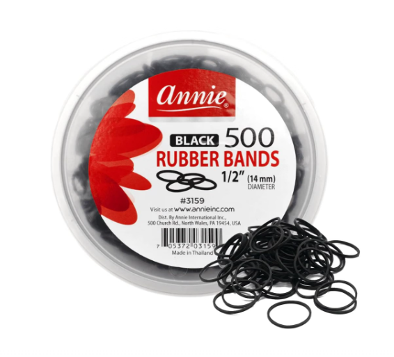 Annie 500pc Rubber Bands - Black