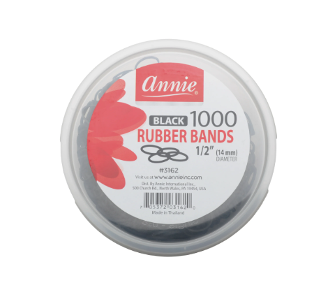 Annie 1000pc Rubber Bands - Black