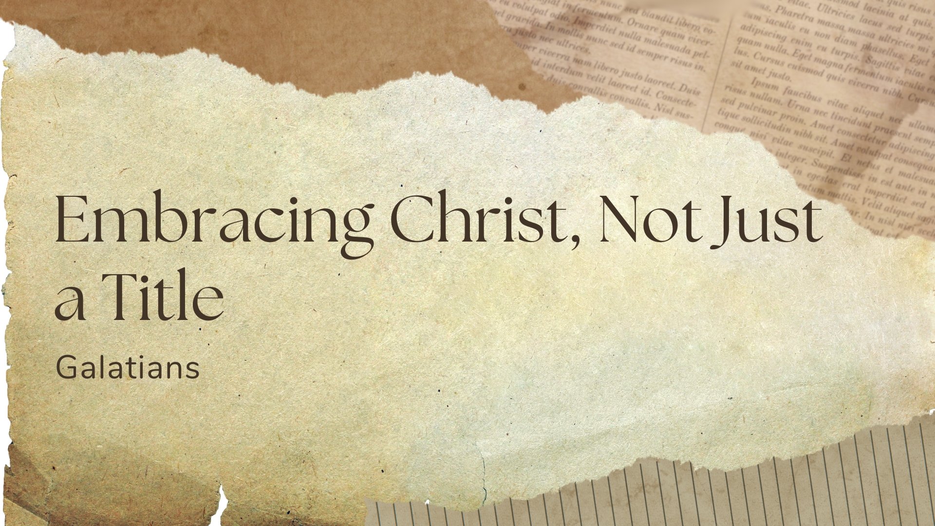 Embracing Christ, Not Just a Title