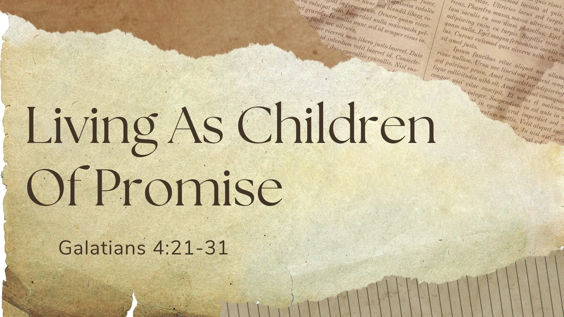 Living As Children Of Promise | Galatians 4:21-31