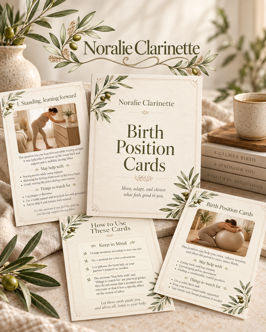 Cartes de positions pour le travail et l’accouchement - Version anglaise