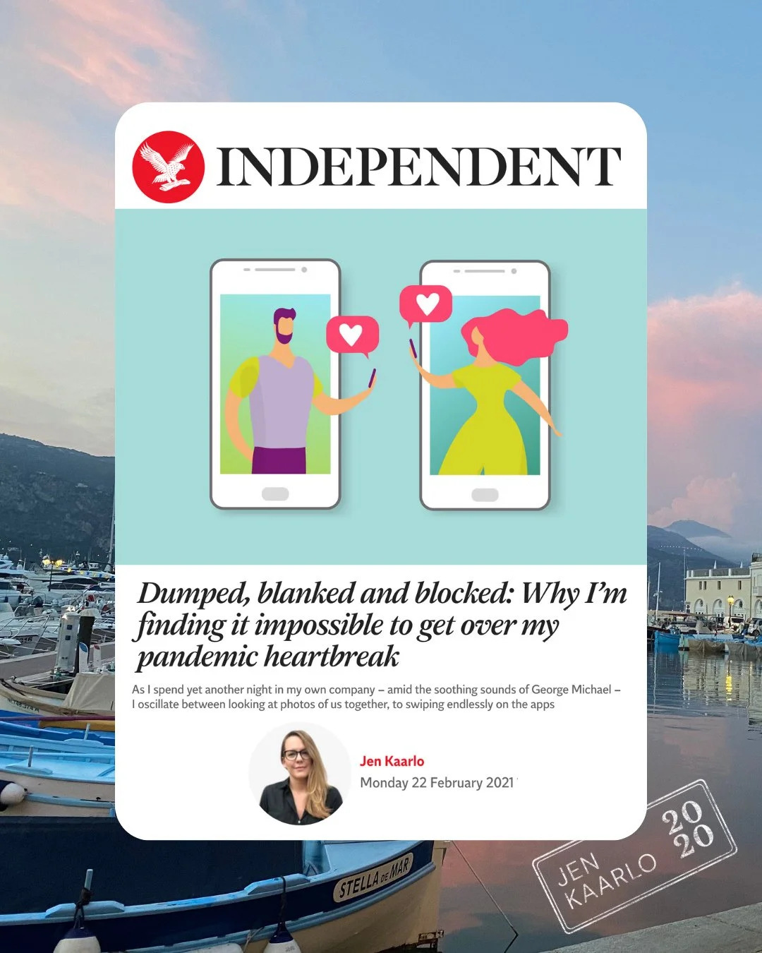 Plucked from the summer of 2020, I&rsquo;m pretty jazzed I might get an opportunity to tell this story in a whole new light. ⁠
⁠
There was the Italian (and French) Riviera. Wham! serenades. A pandemic love bubble. A rather spectacular heartbreak. And