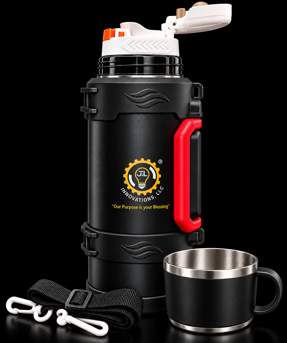 Black Thermos Set with Open Lid.png