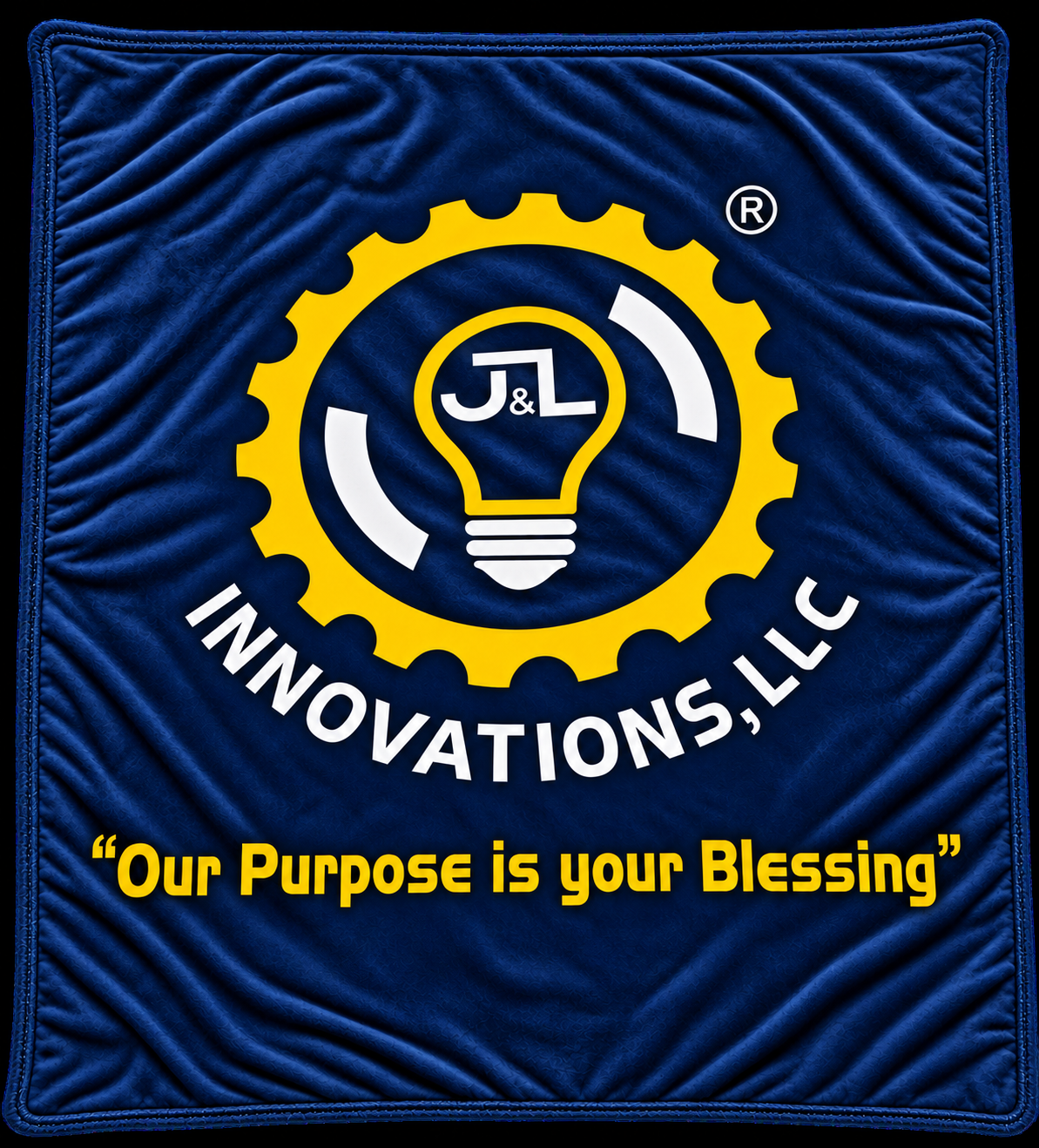 Navy J&L Innovations Plush Blanket.png