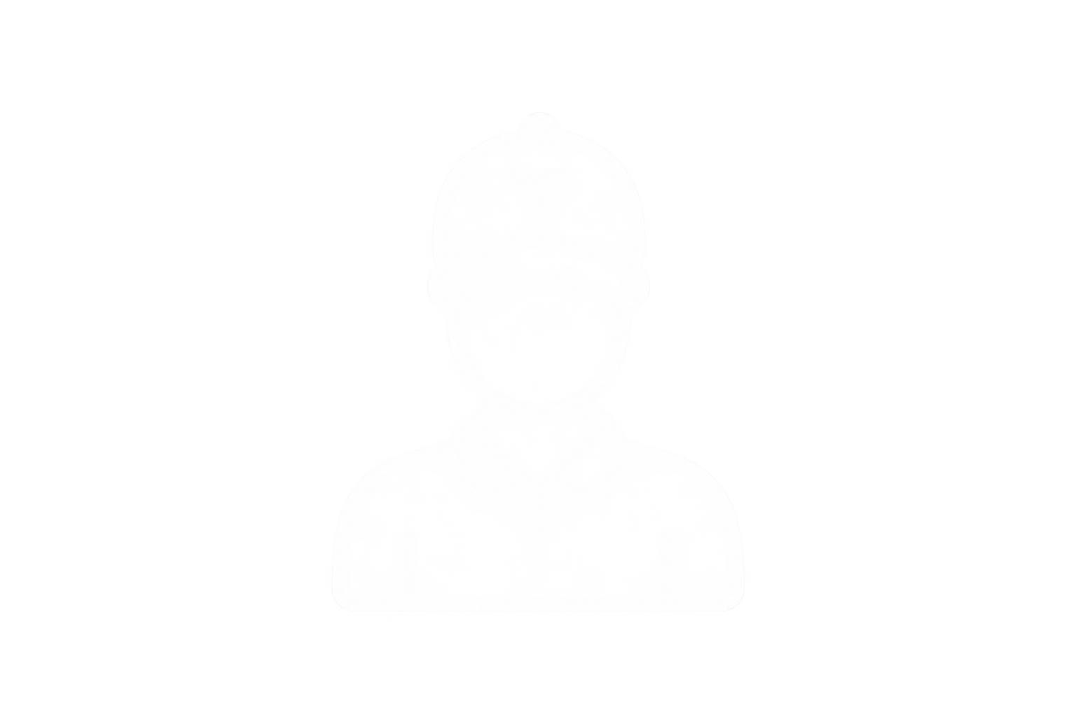 An illuminated, glowing icon of a person wearing a hat and a collared shirt, set against a black background.