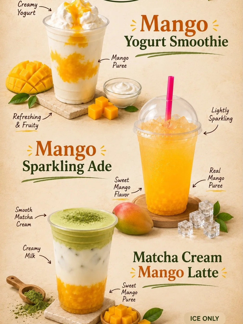 NEW SUMMER SEASONAL DRINKS ARE HERE FOR A LIMITED TIME! ⛱️☀️

Come try our lineup of homemade mango drinks 🥭 

#atlanta #duluth #suwanee #orangecoffeebar #mango