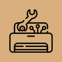 A cat curled up and sleeping on top of a printer.