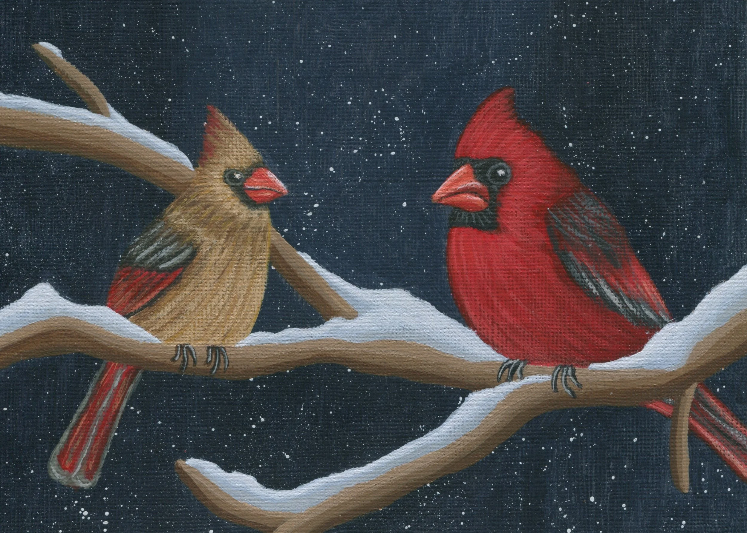 Snowy Cardinals Print