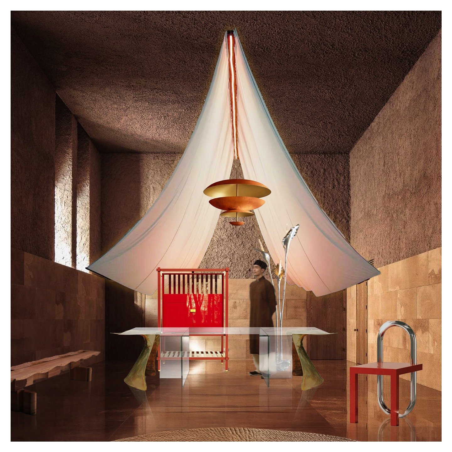 IDEA MOODBOARD SERIES #9
#moodboard #interior #boutiquehotel #reception
.
Space is inspired by Specuscorall II by Architect Antonino Cardillo 
Reception counter legs are sculpture of BAEI Design Atelier
Pendant is 1950's Mid Century @etsy 
Bench is 6