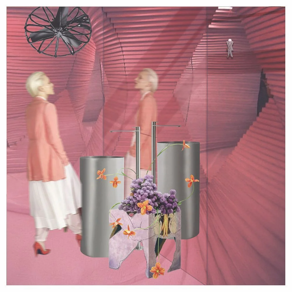 IDEA MOODBOARD SERIES #8
#moodboard #interior #poolpub #restroom 
.
Space is inspired by 'Turning Pink" by Leong Leong Architecture
Washbasin @rubinetteriezazzeri , Q316 series by Arch. Roberto Innocenti 
Stool is Prometheus by @saelia_aparicio 