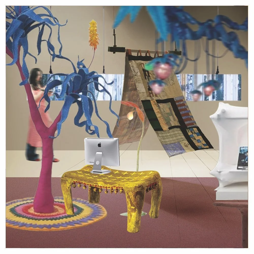 IDEA MOODBOARD SERIES #7
#moodboard #interior #fashionstore 
.
Reception is inspired table of @brendaholzke 
Tent, 'Hi Mom', @nadine___byrne 
Stair lamp is Sculture-lampe IX, Pinault Collection by Alina Szapocznikow
Tree, 'Brushed Accretion', 2024, W