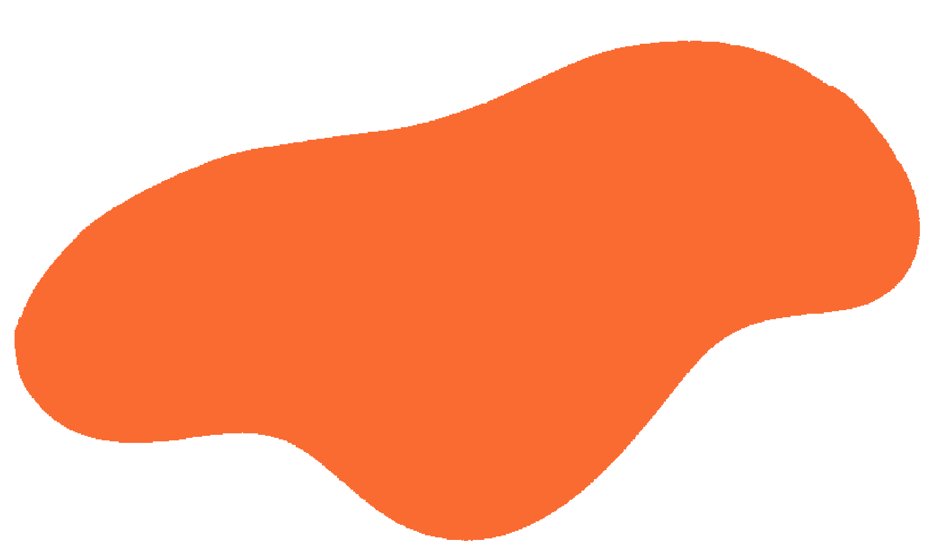 Orange abstract shape on a black background.
