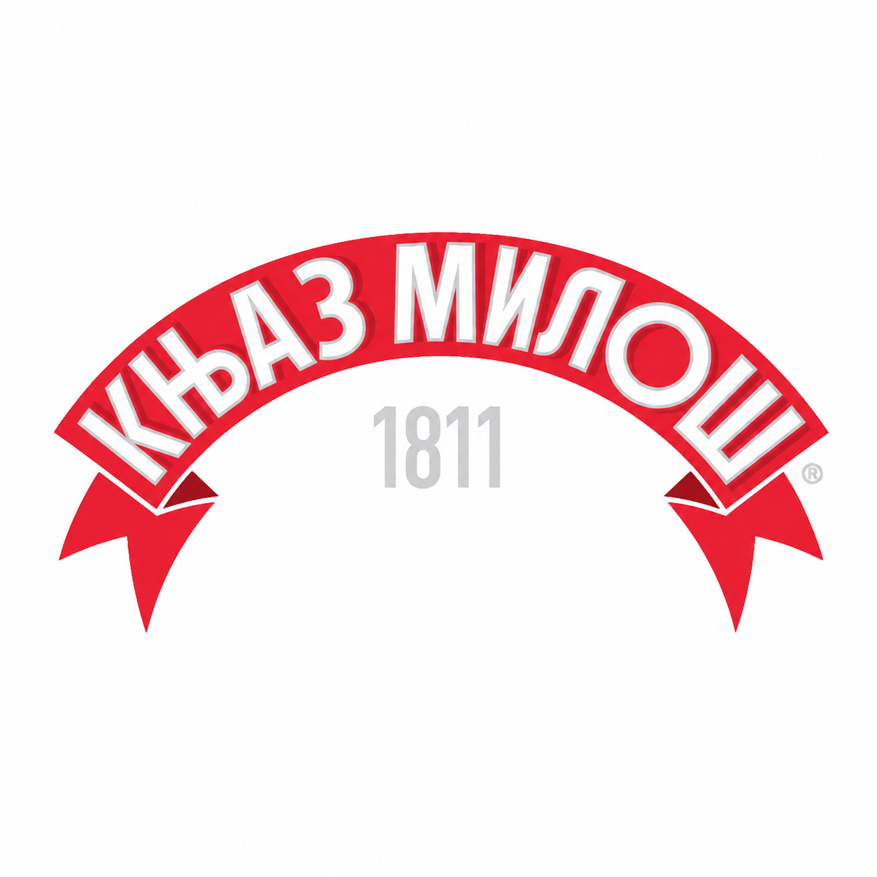 Red and white logo with 1811 and Cyrillic text on a curved banner.