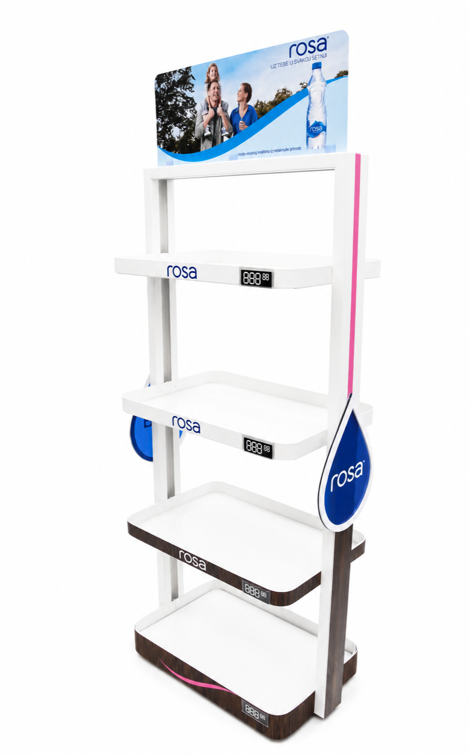 POS polica po meri za izlaganje proizvoda
Brendirana polica 
Metalna POS polica sa više nivoa 
Drvena POS polica izrađena po meri
Samostojeća polica
Brendirani retail display
POS polica sa LED rasvetom
Tematska promotivna polica izrađena po meri