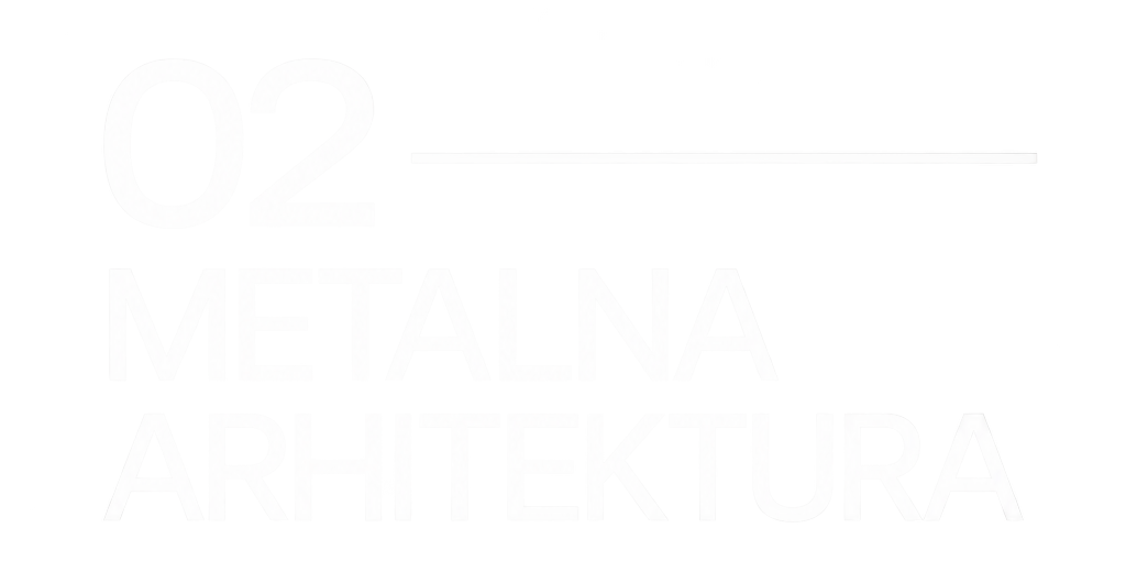 Title in Czech about Modern Metal Architecture with a line graph at the top.