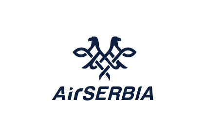 Air Serbia logo with two stylized stylized birds and the company name underneath.