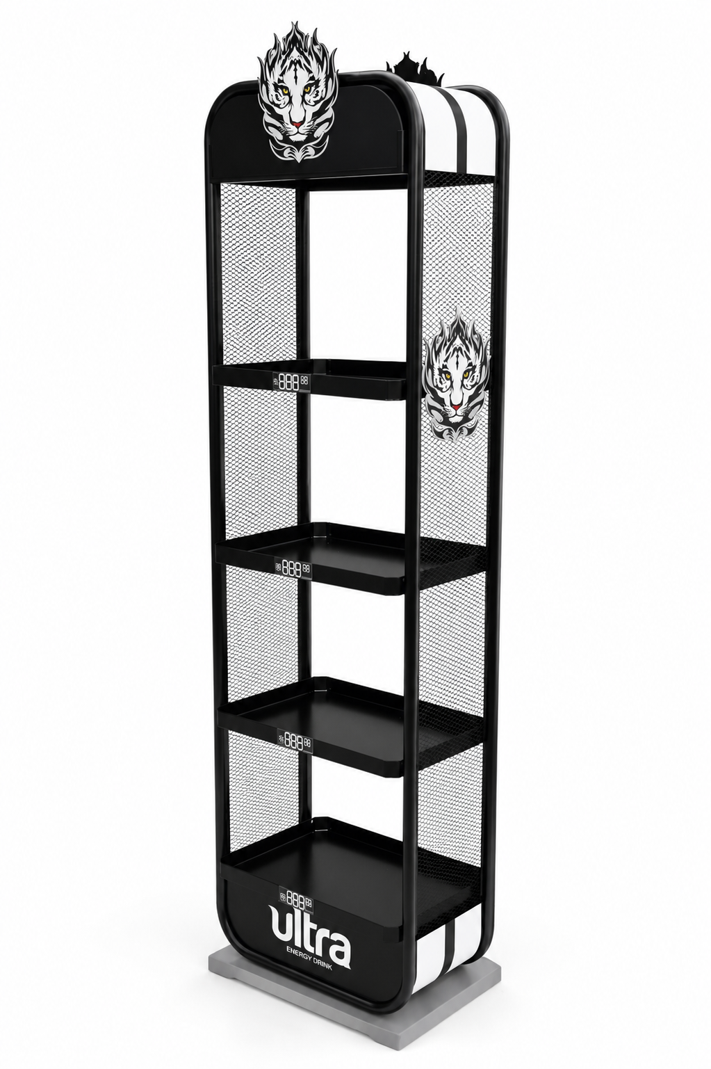 POS polica po meri za izlaganje proizvoda
Brendirana polica 
Metalna POS polica sa više nivoa 
Drvena POS polica izrađena po meri
Samostojeća polica
Brendirani retail display
POS polica sa LED rasvetom
Tematska promotivna polica izrađena po meri