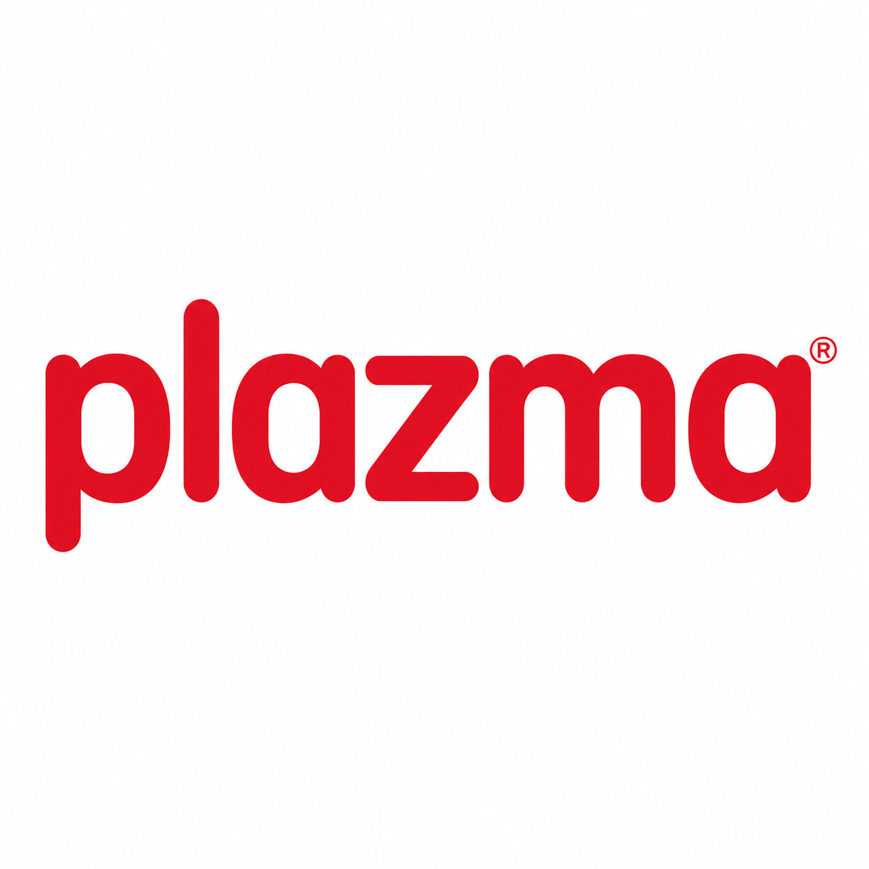 Plazma logo in red text on a white background.