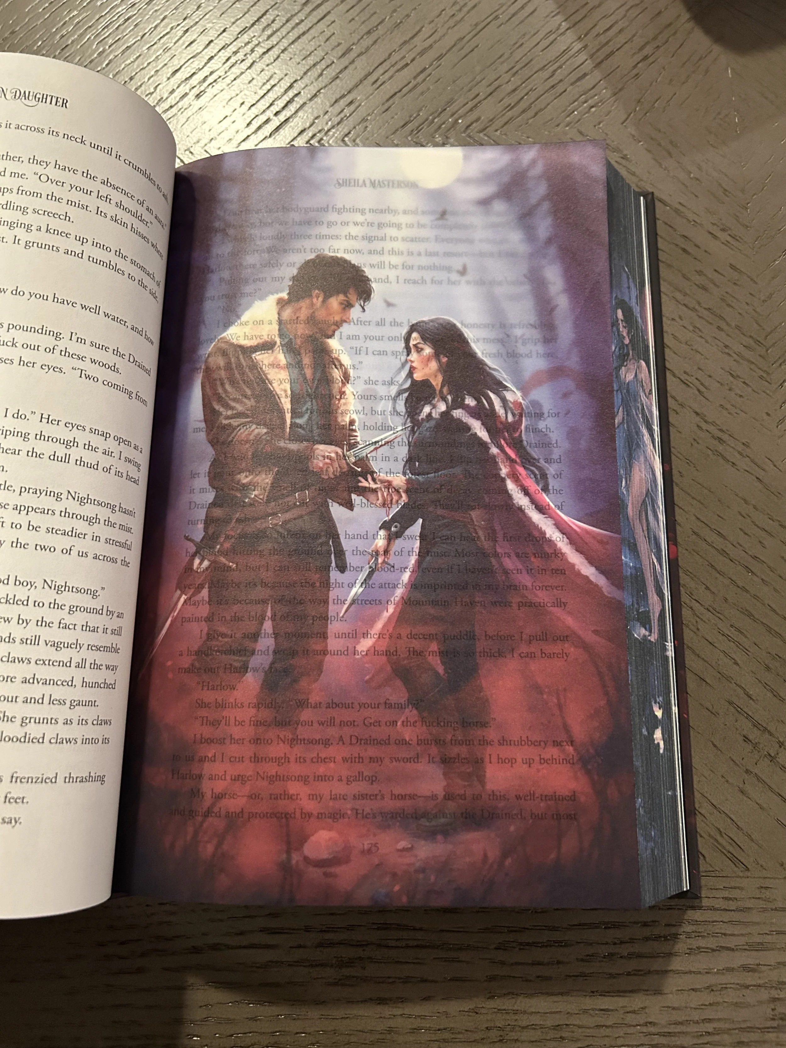 Illustrated vellum overlay in the Coveted Cover edition showing two characters facing each other beneath a moonlight sky.