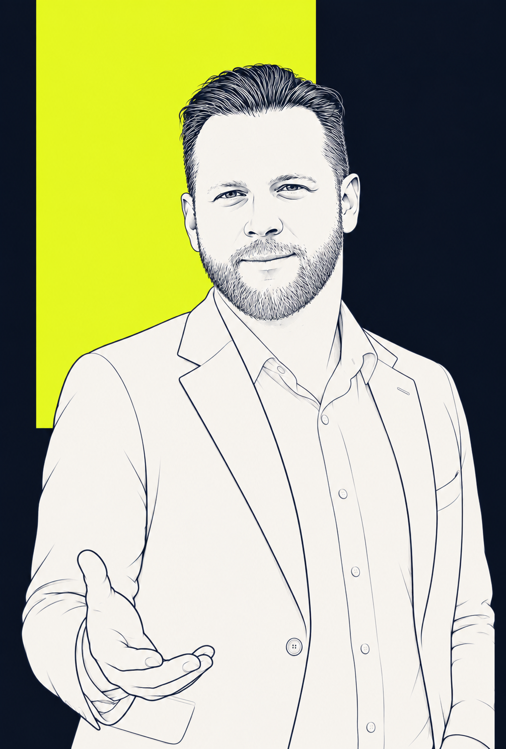 Illustriertes Porträt von Bernd Müller aus dem JITRO-Beraterteam.