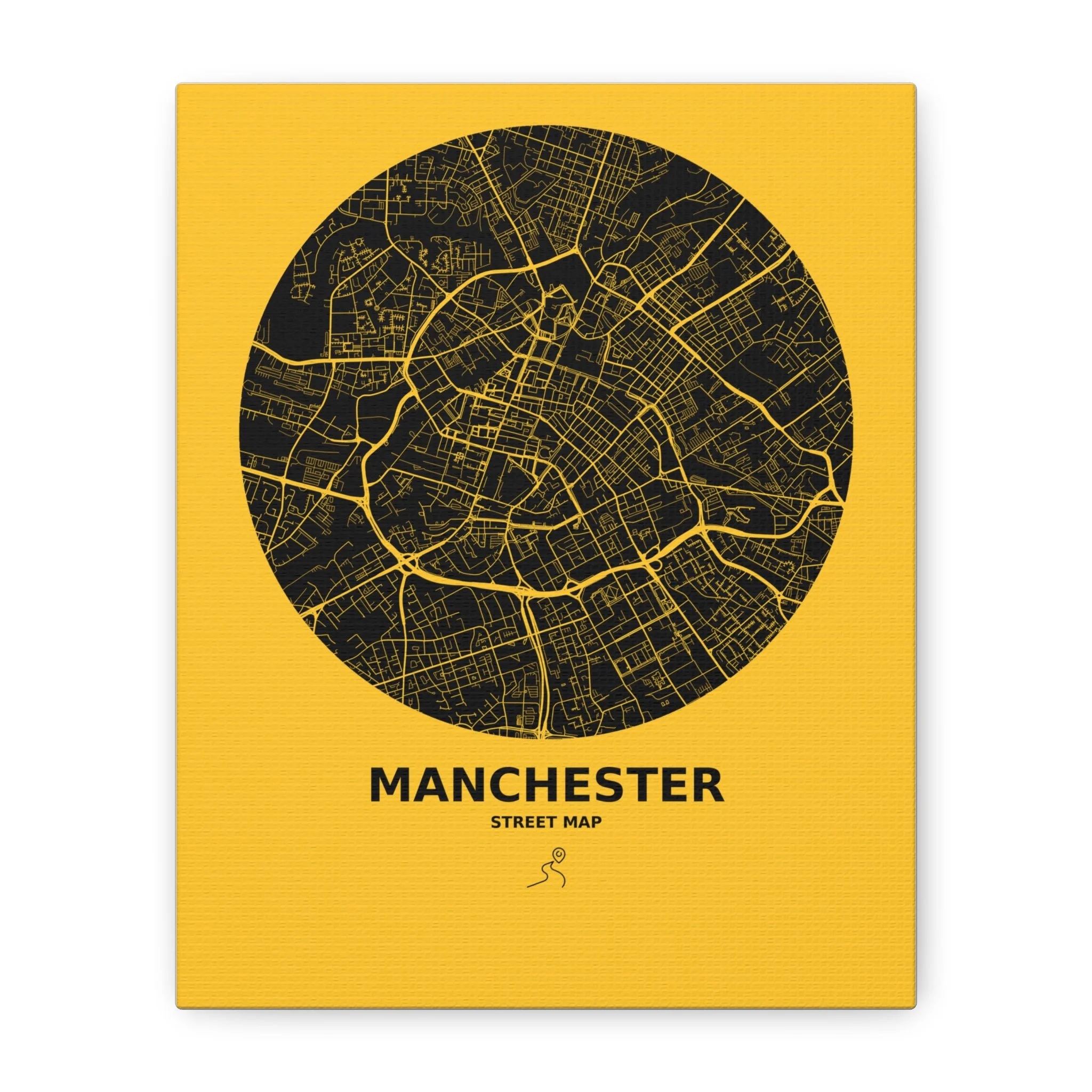 Manchester street map Matte Canvas