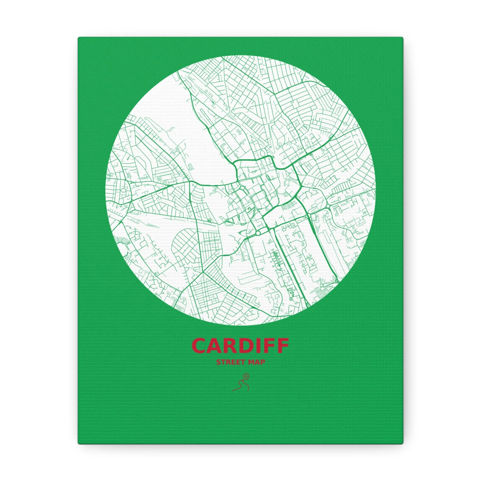 Cardiff street map Matte Canvas