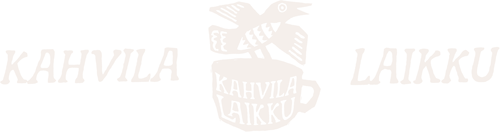 Kahvila Laikku -logo, jossa kahvimuki ja lintu