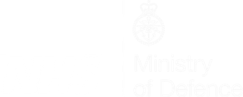 NHS logo on the left, Ministry of Defence logo on the right with text