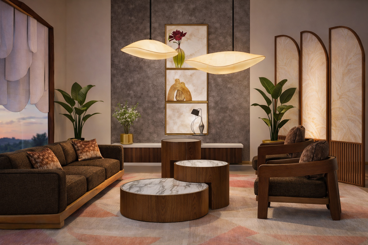 Gathering Space within the lobby for families to pause and interact with the residents.  