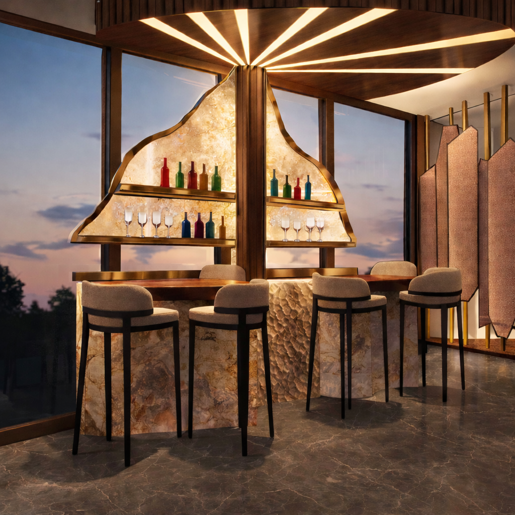 Custom built Open Bar Concept built for guests and residents to interact with each other or host a gathering.