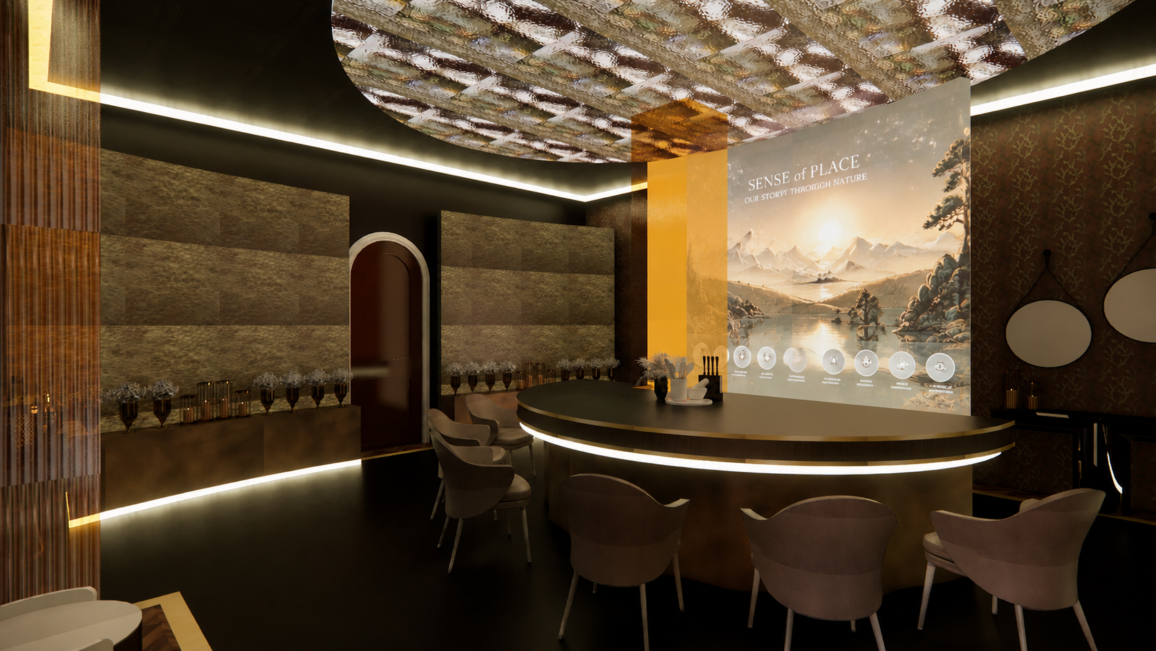 The Exclusive AR Dining at Six Senses- a 360 degree Projection Mapping Experience unfolding stories from the chef's garden to the guests' table.