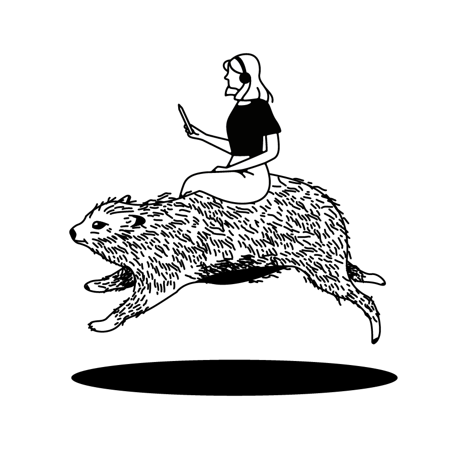 Silhouette of a woman sitting cross-legged and holding a smartphone