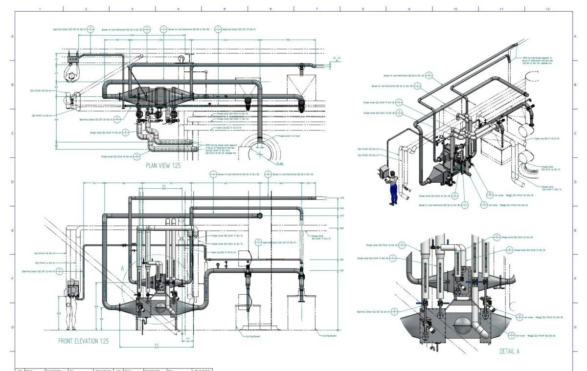 3D CAD | Aftercoolers. Aftercooler assembly design and drawings.