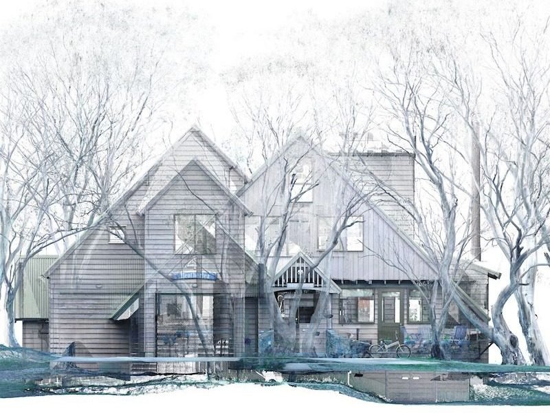 3D CAD | Ski lodge elevations. Elevation drawing set produced from scan data.