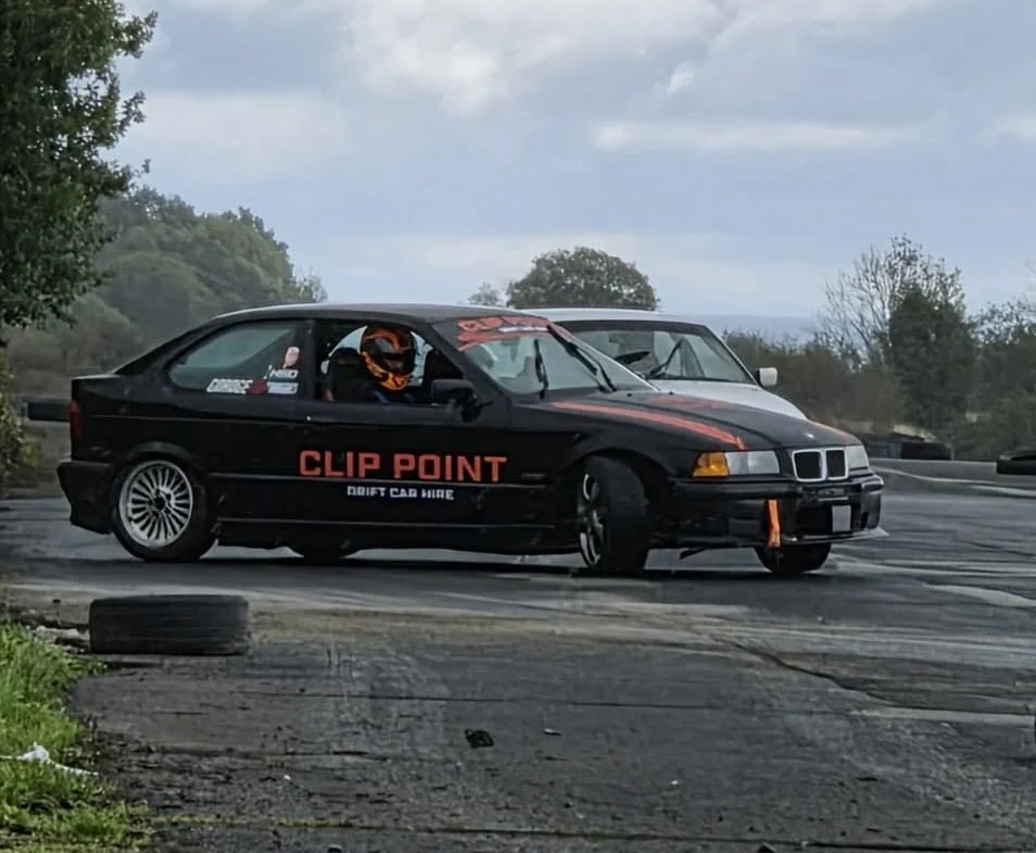 BMW e36 drift car available to hire from clip point hire chilli