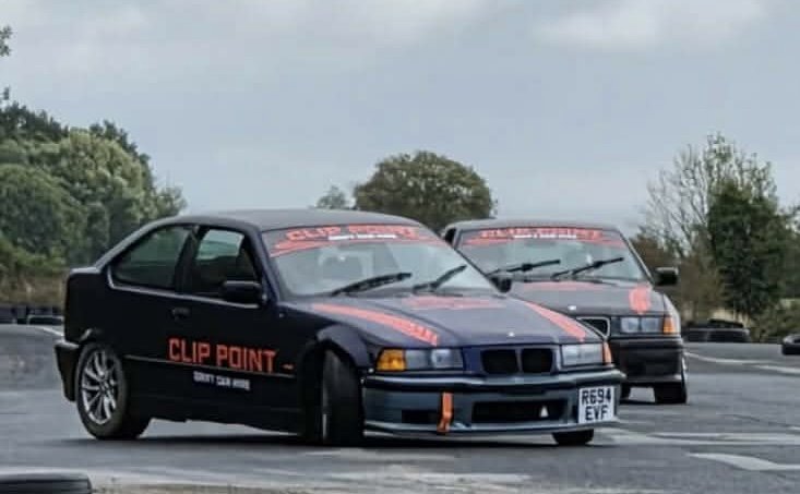 BMW e36 drift car available to hire from clip point hire