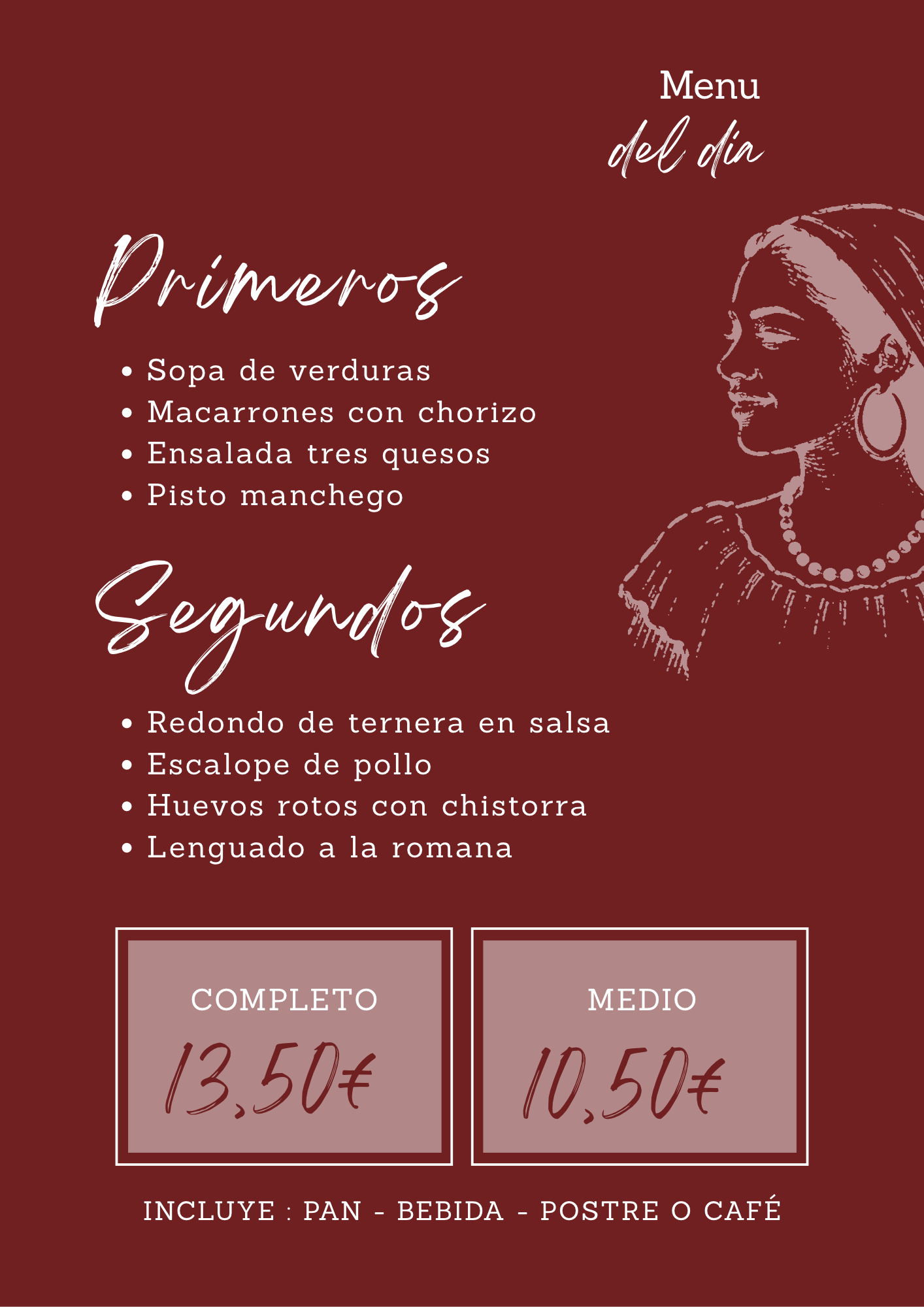 Martes · Menú del día
