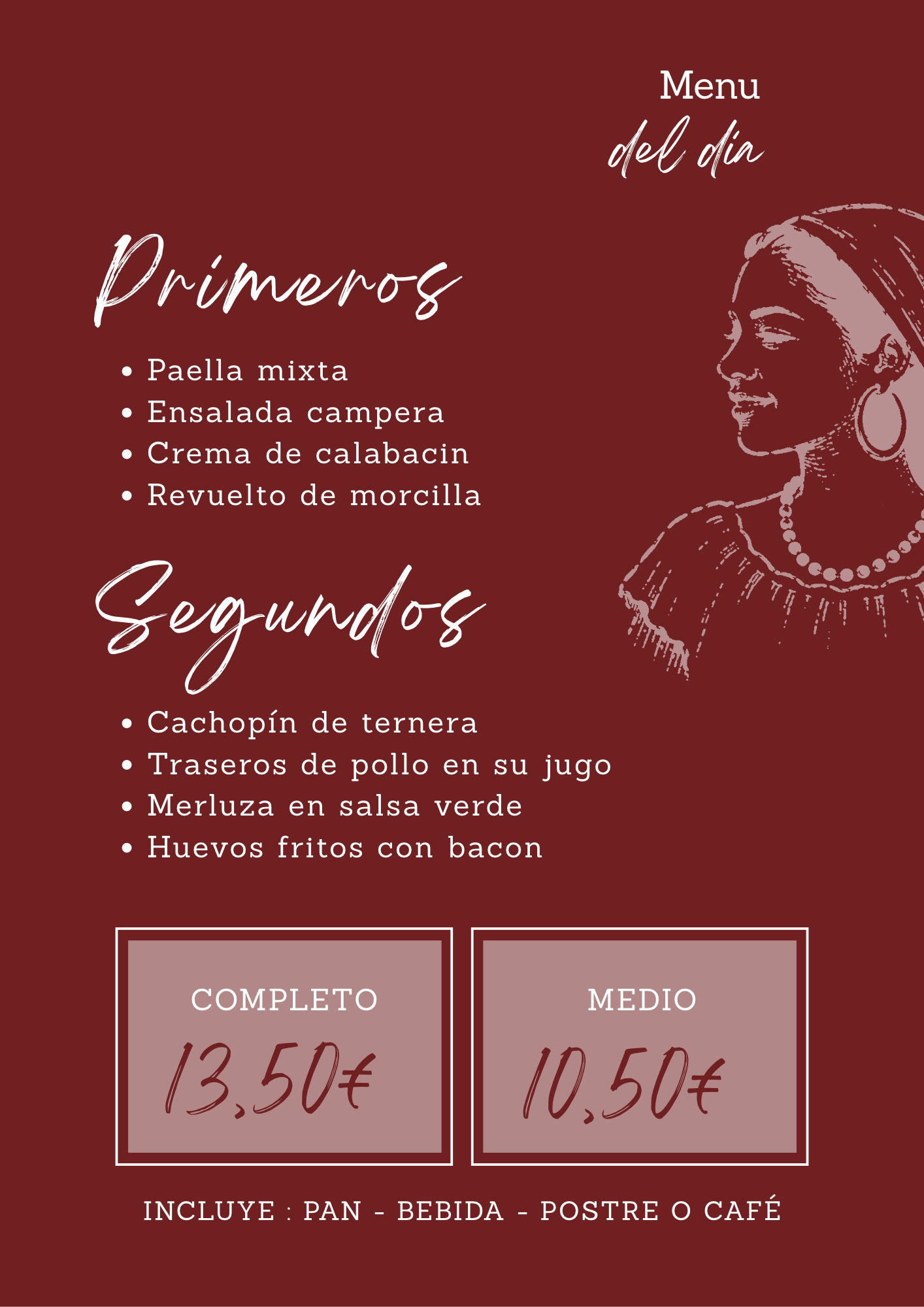 Jueves · Menú del día