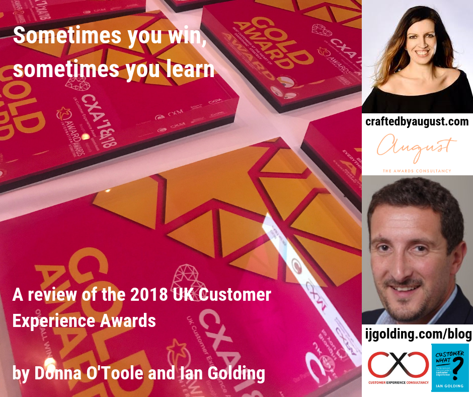 Sometimes you win, sometimes you learn - a review of the 2018 UK Customer Experience Awards