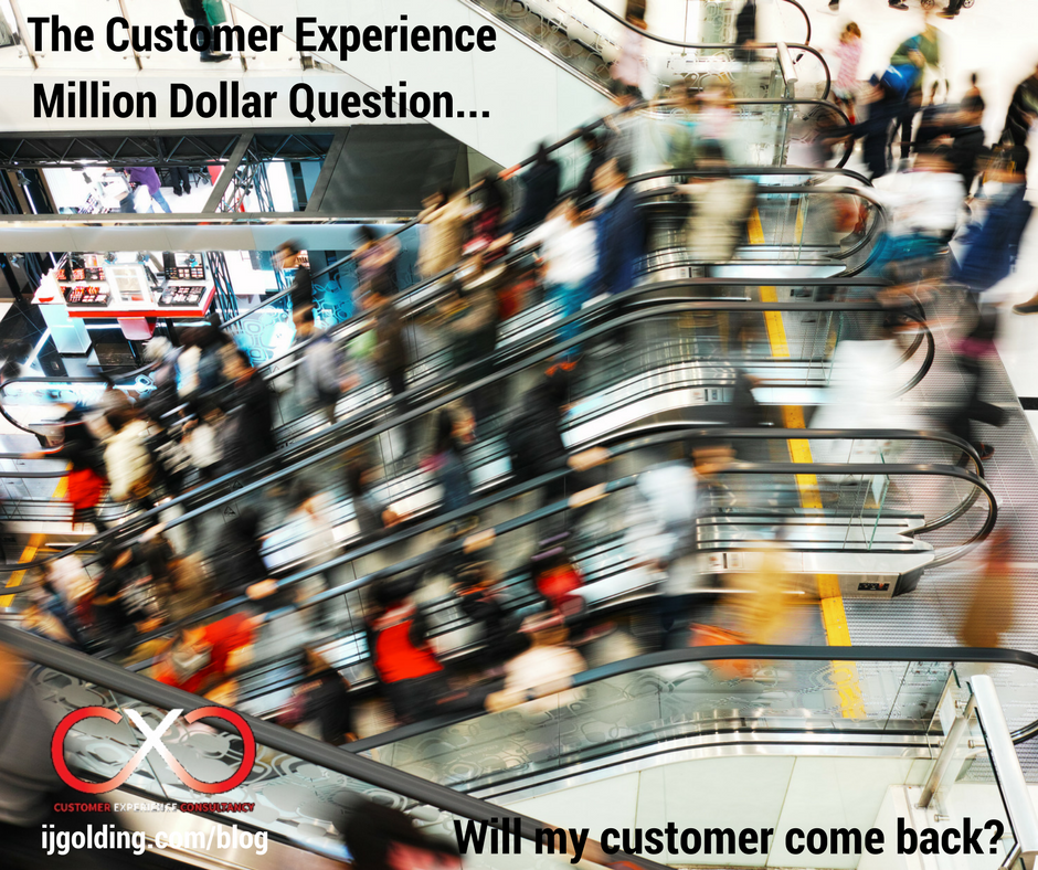 The Customer Experience Million Dollar Question: Will my customer come back?