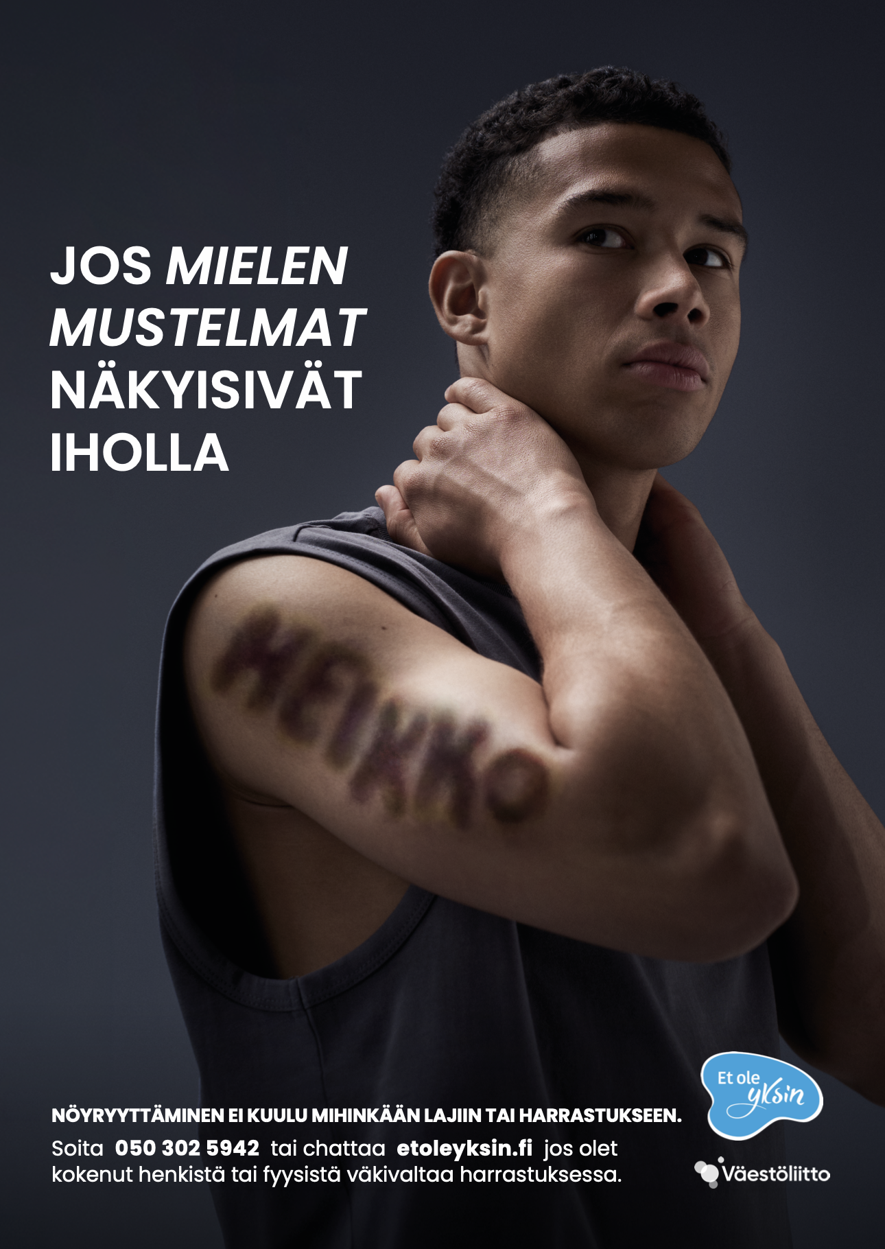 Et ole yksin vaestoliitto vuokko salo mainoskuvaus helsinki tuotan agency