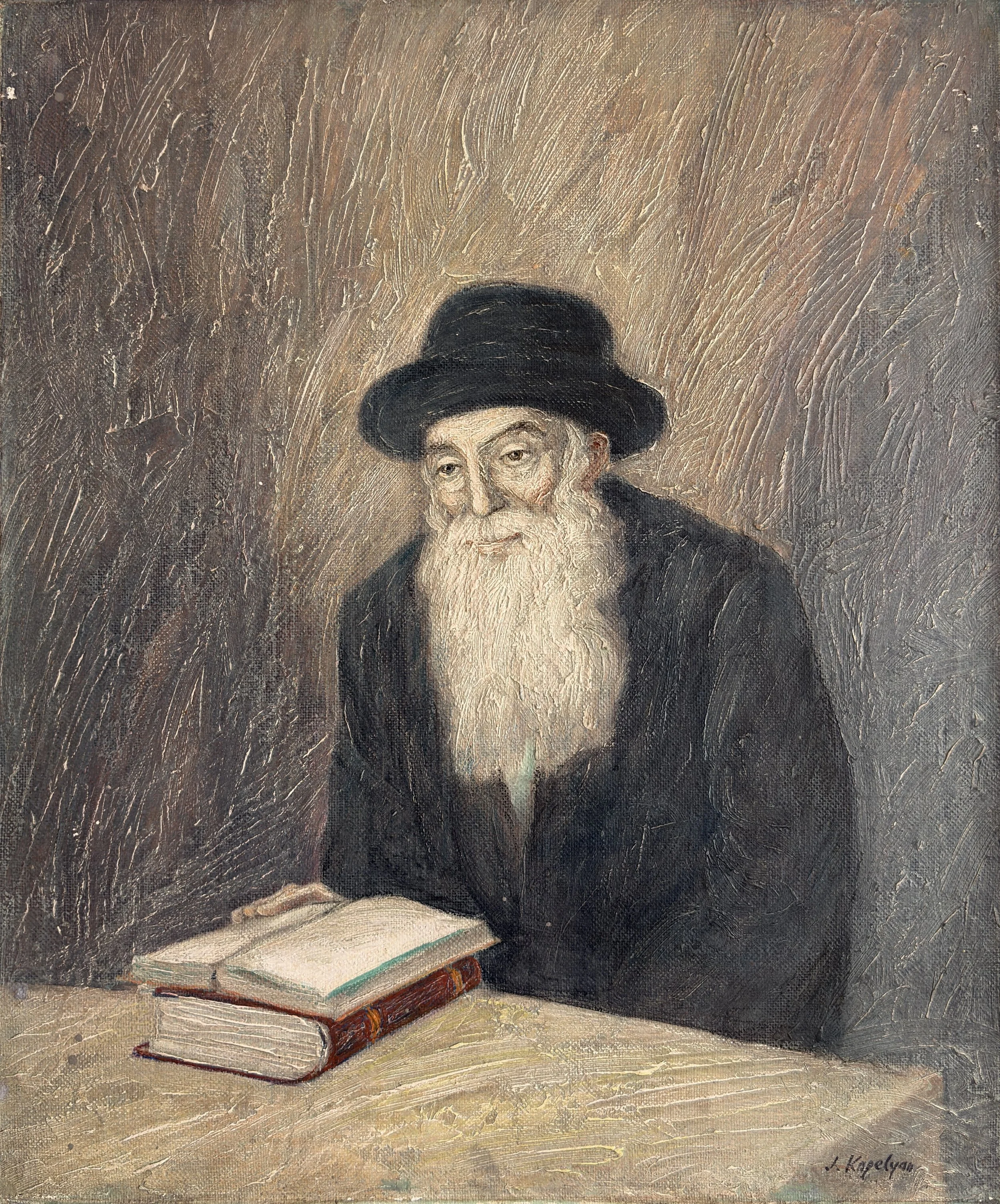 Old Jew with Books (1988) - 61 x 54cm