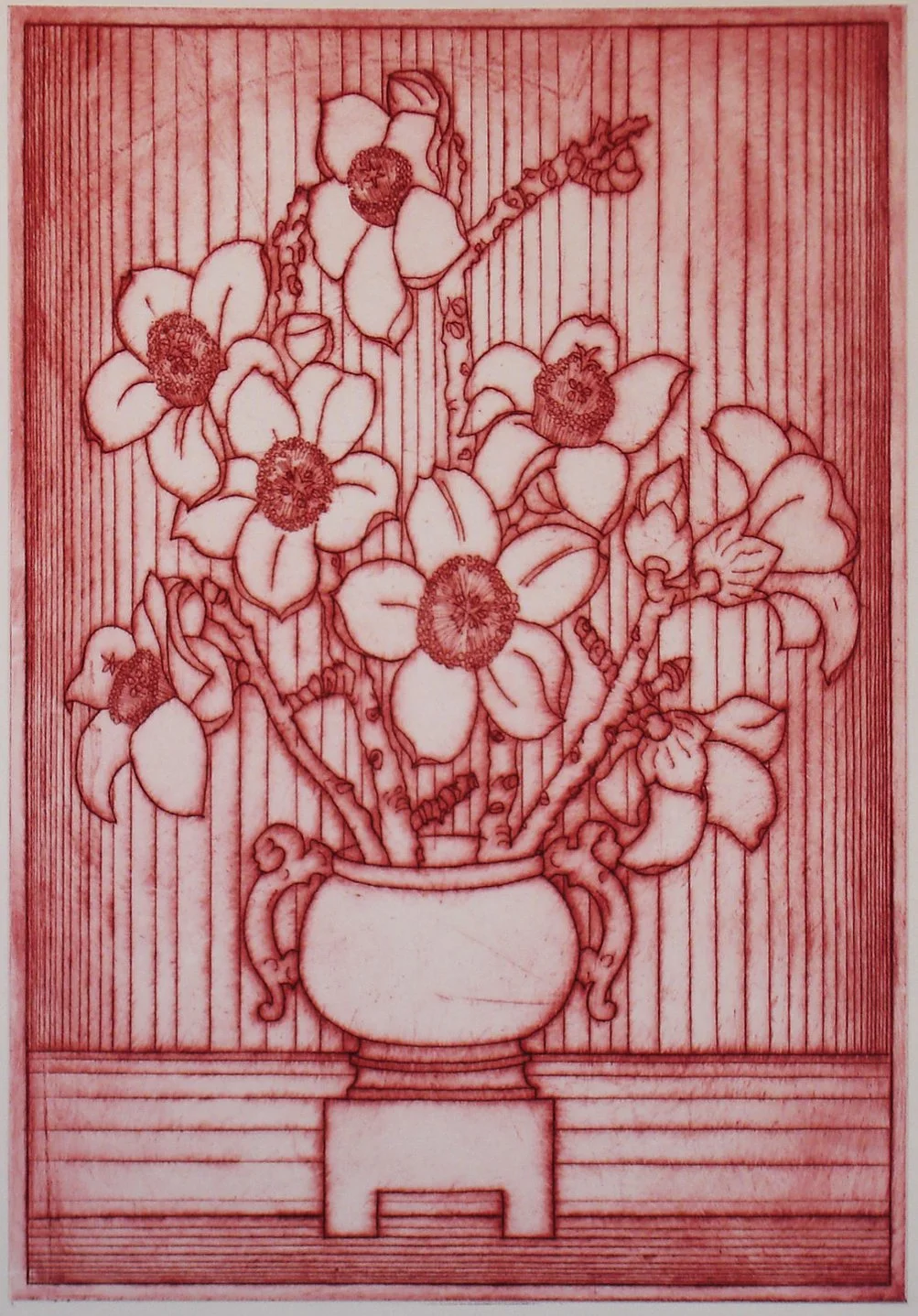 From the  Series "Flowers" Original Drypoint Etching (2009) – 59x40 cm