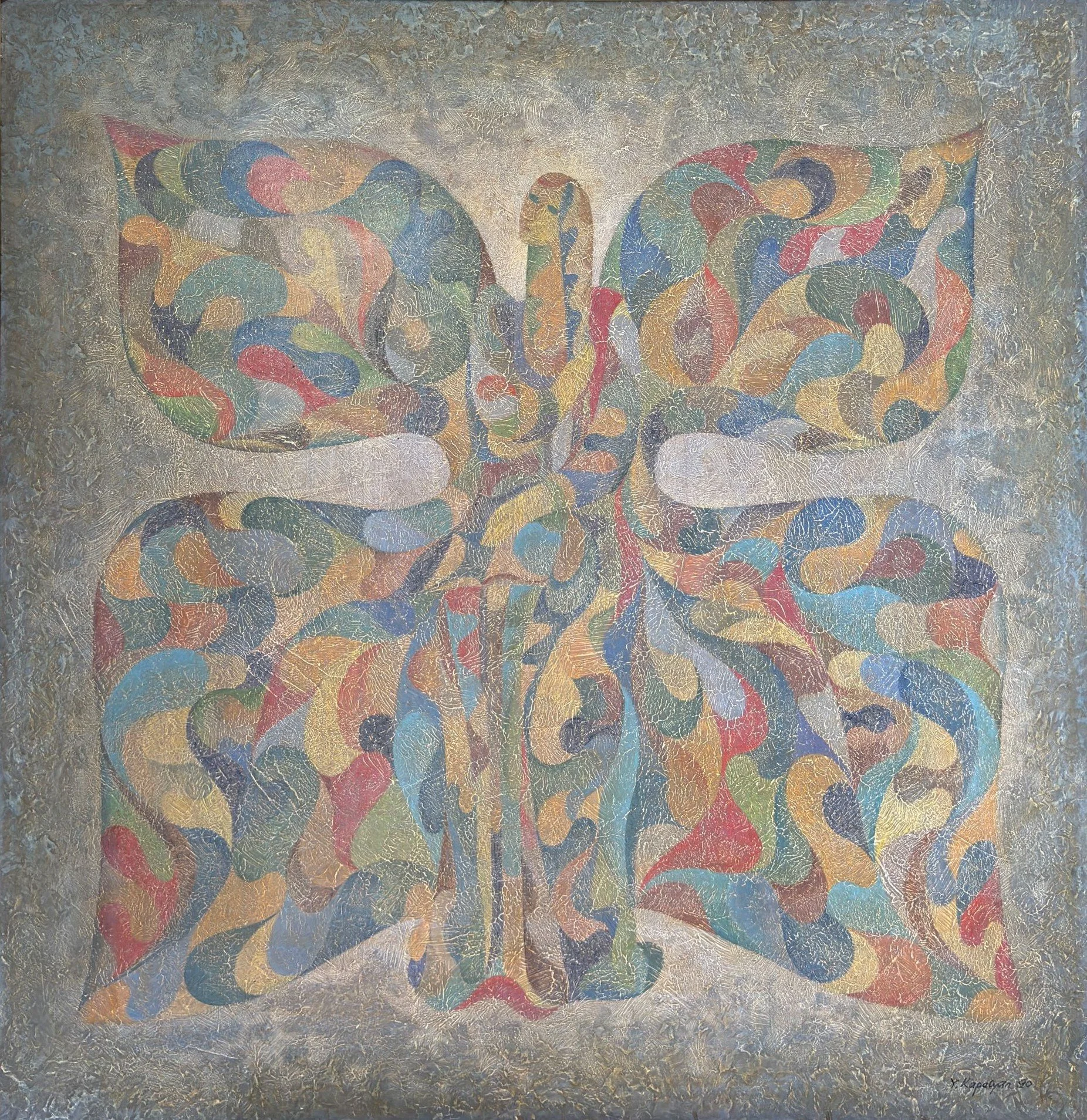 Angel with Butterfly Wings (1990) – Acrylic  on Canvas, 102x100 cm
