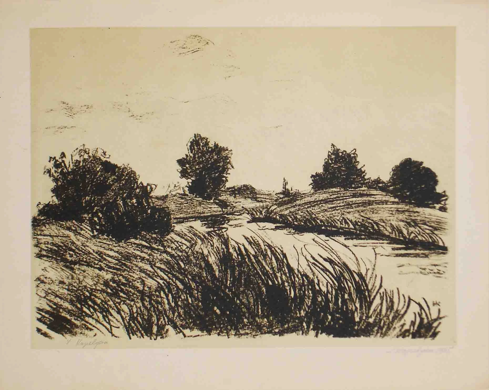 Bluvinoitchi, a lithograph by Joseph Kapelyan, 1965. Dimensions: 26x35 cm.
